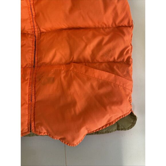 Vintage 80s Mens Reversible Hunting Puffer Vest Duck Down Kmart Neon Orange XL - Picture 5 of 12